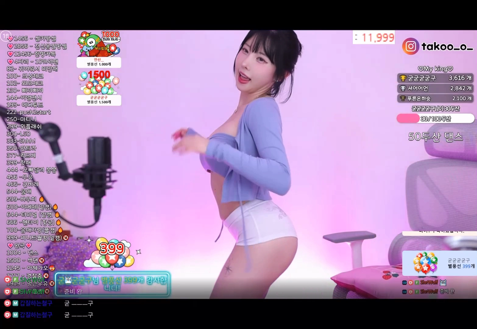 김우유 엉밑살 드러난 핫팬츠 리액션